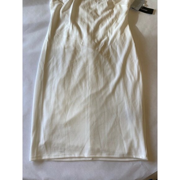 Bebe Womens Ivory Halter Neck Bodycon Dress Size L Polyester Blend - Picture 3 of 8